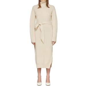 NWOT Nanushka Canaan Sweater Off-White Wool Cashmere Blend Knit Mock Neck Dress